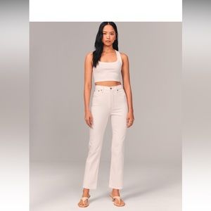 A&F Curve Love Ultra High Rise Ankle Straight Jean